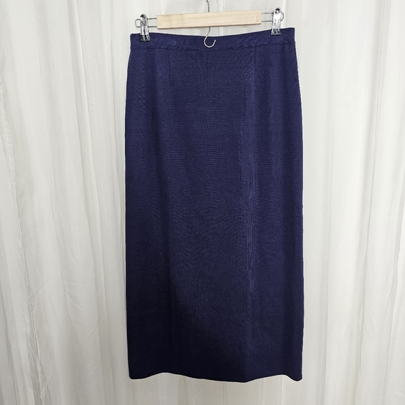 Peruvian Connection Blue Knit Pencil Skirt Pima Cotton Size Medium - Picture 5 of 9